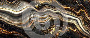Abstract Black And Gold Waves Background