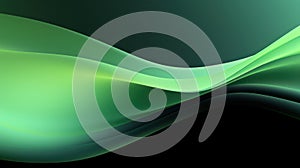 Abstract black and green neon background. Shiny moving lines and waves. Glowing neon pattern for backgrounds, banners, wallpapers