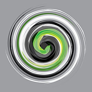 Abstract white green black swirl logo