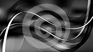 Abstract Black and Grey Flow Curves Background