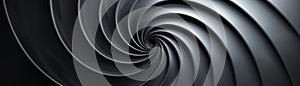 Abstract black and grey spiral pattern, creating a modern and sleek design with smooth curves and dynamic motion