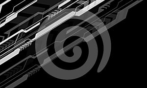 Abstract black grey white line cyber futuristic technology geometric arrow dynamic with blank space creative design modern