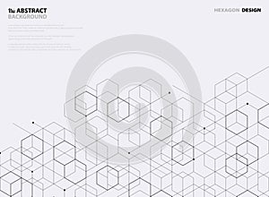 Abstract black hexagon pattern design on white background. illustration vector eps10