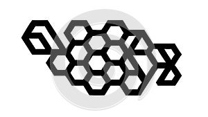 Abstract Black Hexagonal Grid Pattern, vector design Generative AI