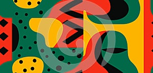 Abstract black history month red, green and yellow background