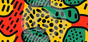 Abstract black history month red, green and yellow background