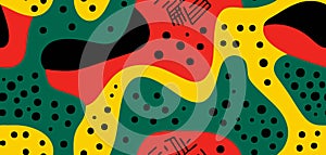 Abstract black history month red, green and yellow background