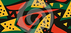 Abstract black history month red, green and yellow background