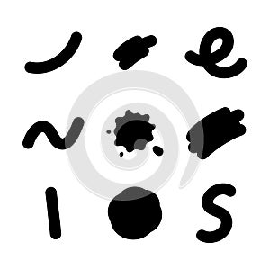 Abstract Black Ink Blots and Splatters Artistic Design