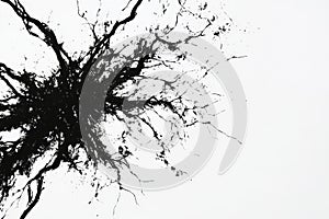 Abstract Black Ink Explosion Art