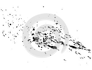 Abstract black ink splash watercolor, Splash watercolor spray texture isolated on white background.