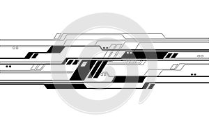 Abstract black line circuit cyber technology futurisitc design creative vector