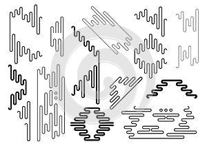 Abstract black line design elements