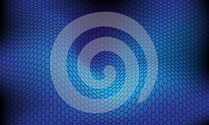 Abstract black line hexagon mesh wave on blue background texture vector