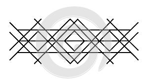 Abstract Black Line Mesh Geometric Pattern, vector design Generative AI