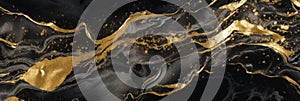 Abstract of Black marble background with gold liquid pattern. Marble or granite wall with golden wave splash