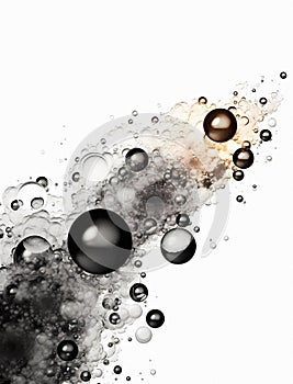 Abstract black mercury bubbles. Generative AI