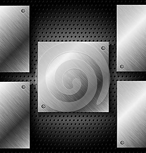 Abstract black metal technology background
