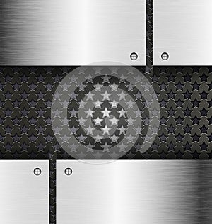 Abstract black metal technology background