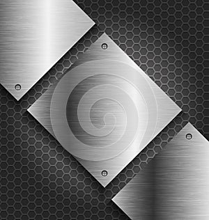 Abstract black metal technology background
