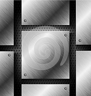 Abstract black metal technology background