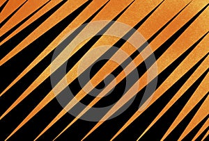 Abstract black and orange background with diagonal or angled stripes and texture