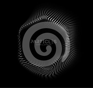 Abstract black particle wave vector illustration