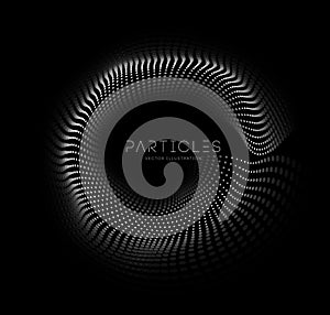 Abstract black particle wave vector illustration