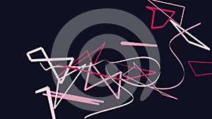 Abstract black and pink geometric pattern background with random object