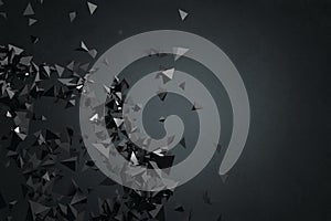 Abstract black polygonal backdrop