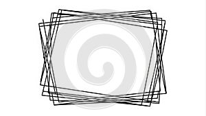 Abstract Black Rectangle Frame on White Background