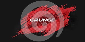 Abstract Black and Red Grunge Background with Halftone Style