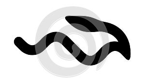 Abstract Black Rounded Wavy Shape Vector Element, vector design Generative AI