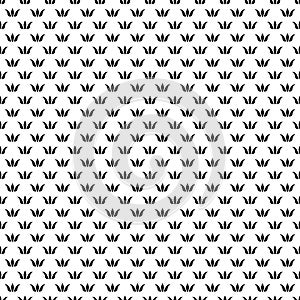 Abstract Black Seamless Leaf Element Repeated Pattern Design On White Background Illustration