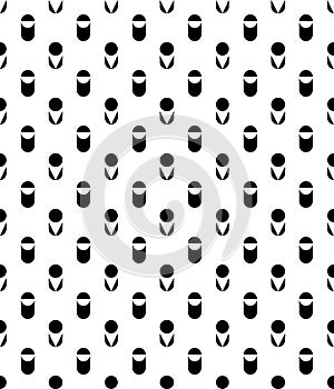 Abstract Black Seamless Repeated Pattern Design On White Background Illustration