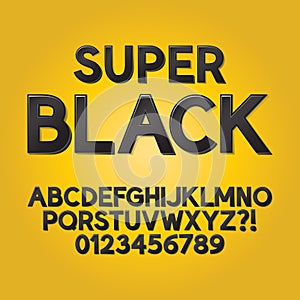 Abstract Black Shade Font and Numbers