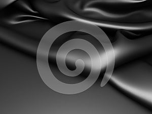 Abstract Black Silk Cloth Background