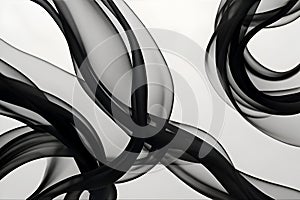 Abstract black smoke flows, creating a dramatic visual impact.