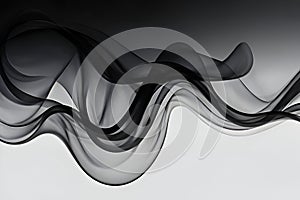 Abstract black smoke flows, creating a dramatic visual impact.