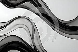 Abstract black smoke flows, creating a dramatic visual impact.
