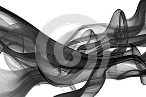 Abstract black smoke on white background