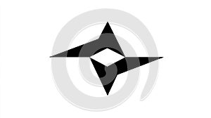 Abstract Black Starburst and Diamond Shape Geometric Logo Design