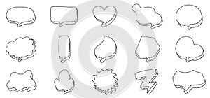 Abstract black style of doodles communication tags element set. Classic design for copy space of text in front background.