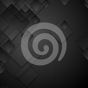 Abstract black tech squares vector background
