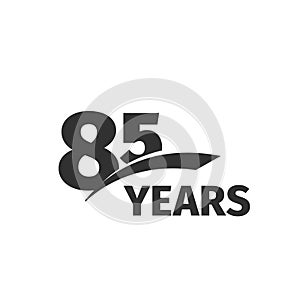 abstract black 85th anniversary logo on white background. 85 number logotype. Eighty-five years jubilee photo
