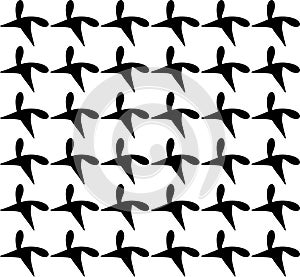 Abstract Black Unique Pattern Repeated Design On White Background