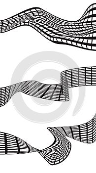 Abstract black wave isolated on white background. Vector illustration for modern business design. Futuristic wallpaper. Cool elem