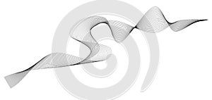 Abstract black wave lines on white background