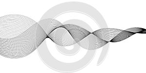 Abstract black wave lines on white background