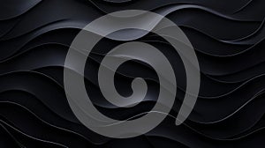 Abstract black wavy background with seamless texture creating a modern and elegant pattern for design and decoration
